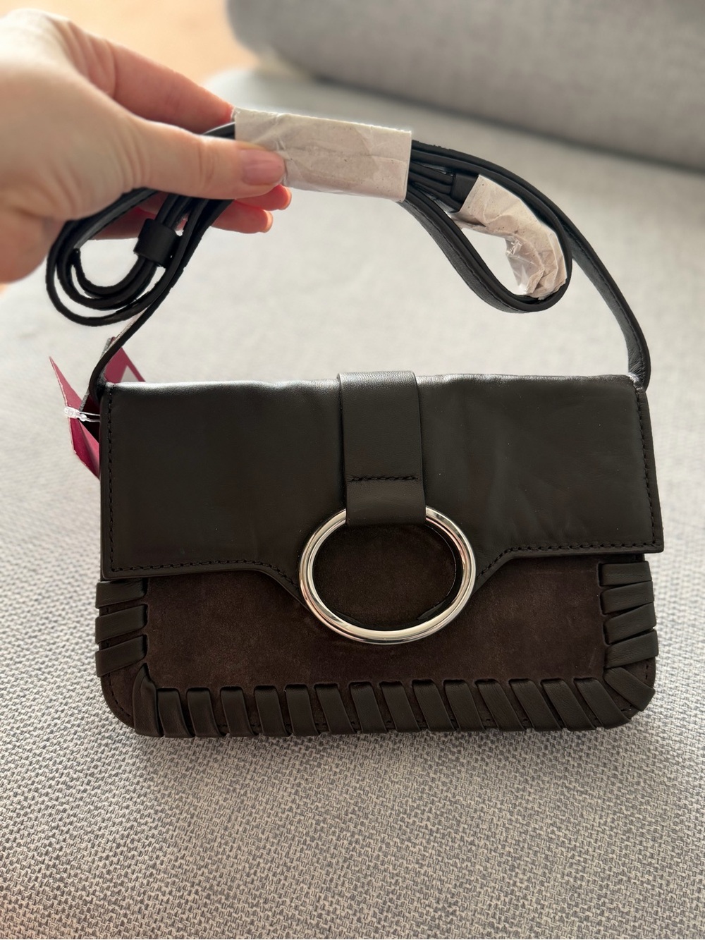 Vince Camuto Rootbeer colored Crossbody Bag w/Silver Accent W 8inches H 5inches